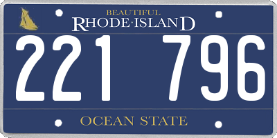 RI license plate 221796