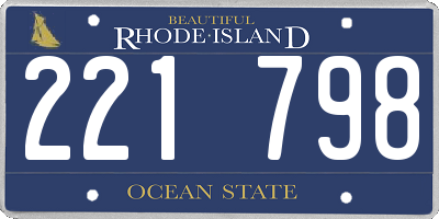 RI license plate 221798
