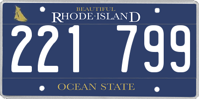 RI license plate 221799