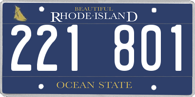 RI license plate 221801