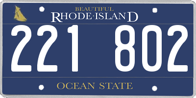 RI license plate 221802