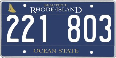 RI license plate 221803