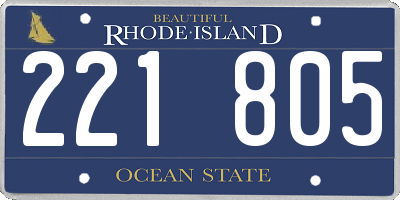 RI license plate 221805