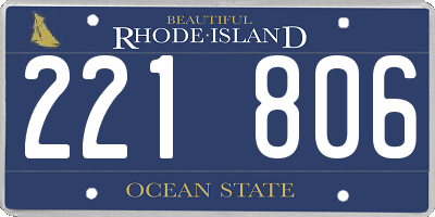 RI license plate 221806