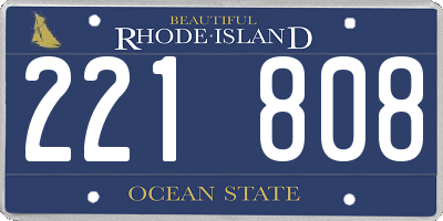RI license plate 221808