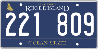 RI license plate 221809