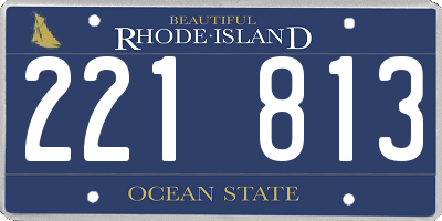 RI license plate 221813