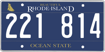 RI license plate 221814