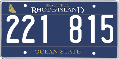 RI license plate 221815