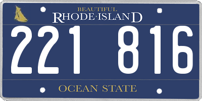 RI license plate 221816