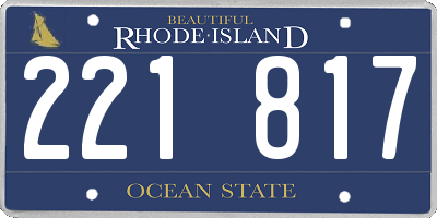 RI license plate 221817