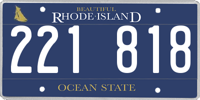 RI license plate 221818
