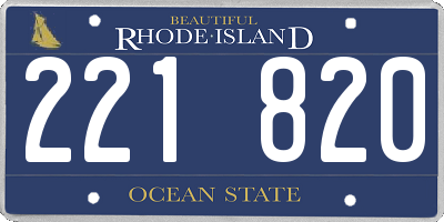 RI license plate 221820