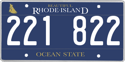RI license plate 221822