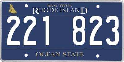 RI license plate 221823