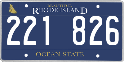 RI license plate 221826