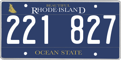 RI license plate 221827