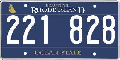 RI license plate 221828