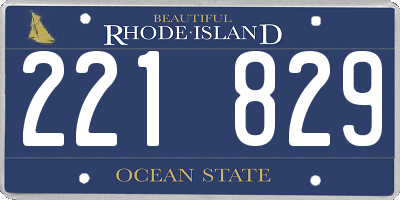 RI license plate 221829