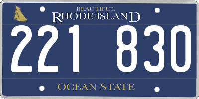 RI license plate 221830