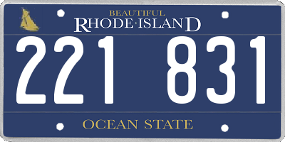RI license plate 221831