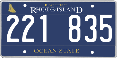 RI license plate 221835