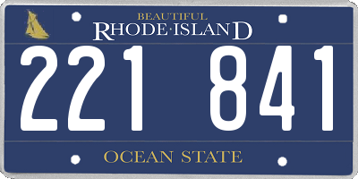 RI license plate 221841