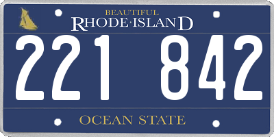 RI license plate 221842
