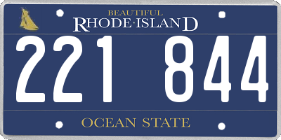 RI license plate 221844
