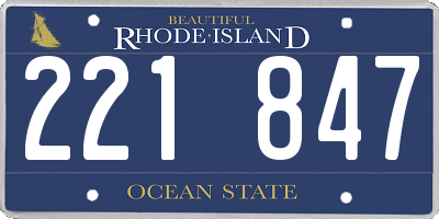 RI license plate 221847