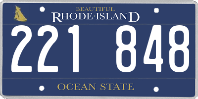 RI license plate 221848