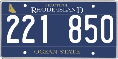 RI license plate 221850