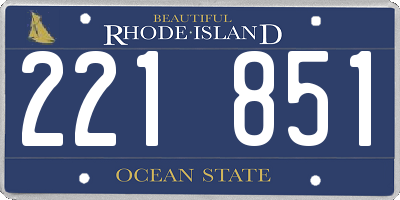 RI license plate 221851