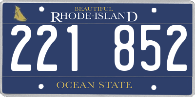 RI license plate 221852