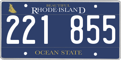RI license plate 221855