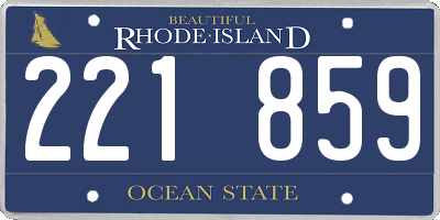 RI license plate 221859