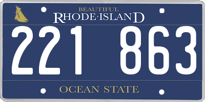 RI license plate 221863