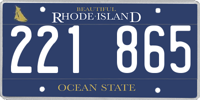 RI license plate 221865