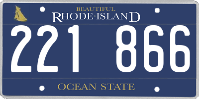 RI license plate 221866