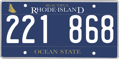 RI license plate 221868