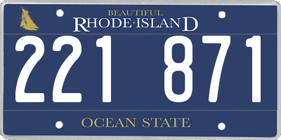 RI license plate 221871