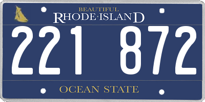 RI license plate 221872