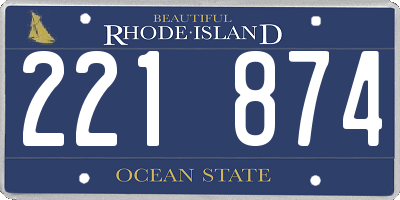 RI license plate 221874