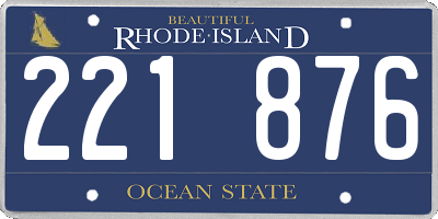 RI license plate 221876