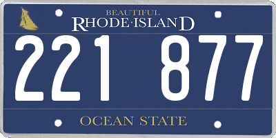RI license plate 221877