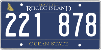 RI license plate 221878