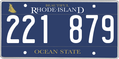 RI license plate 221879