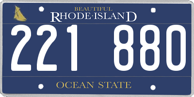 RI license plate 221880