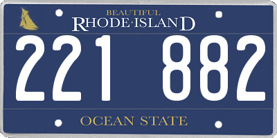RI license plate 221882