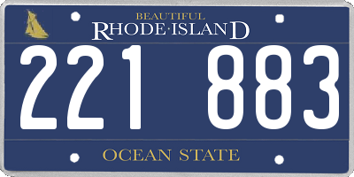 RI license plate 221883